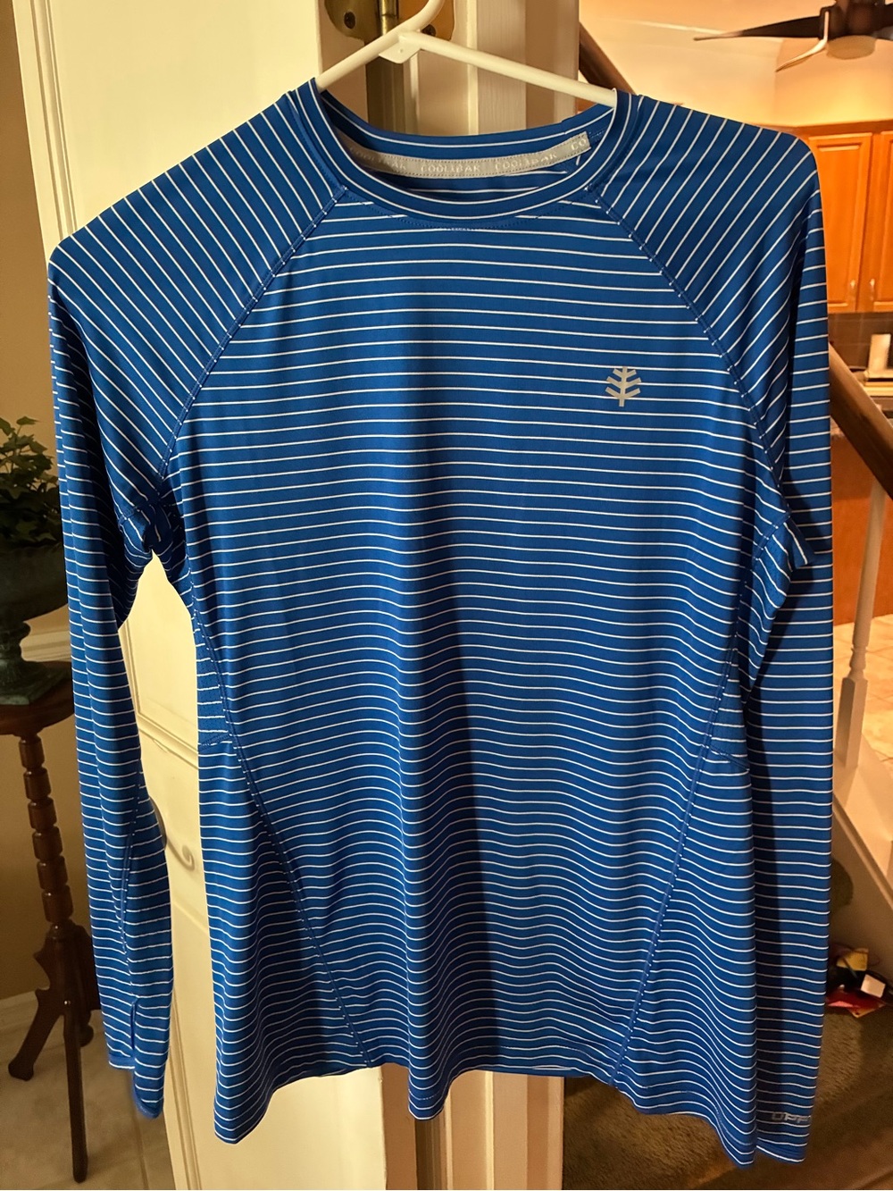 Coolibar Royal Blue & White Striped Long-Sleeve Sun Tee